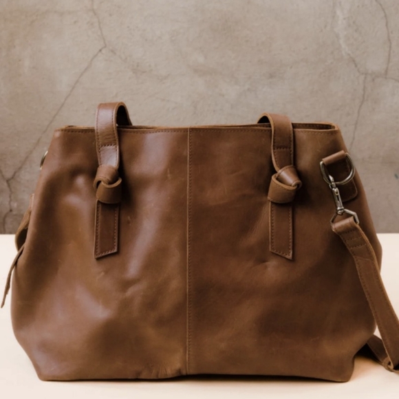 Rachel Utility Able Crossbody Brown Leather Tote Bag Os Rachel Utility - Picture 2 of 6